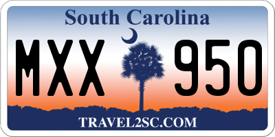 SC license plate MXX950