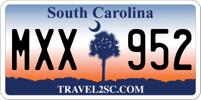 SC license plate MXX952