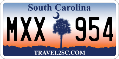 SC license plate MXX954