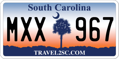 SC license plate MXX967