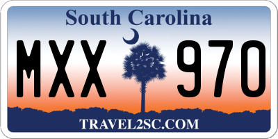 SC license plate MXX970