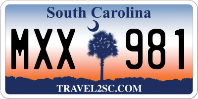 SC license plate MXX981