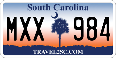 SC license plate MXX984