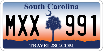 SC license plate MXX991