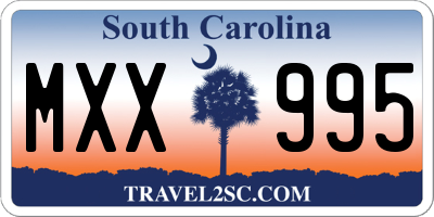 SC license plate MXX995