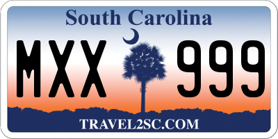 SC license plate MXX999