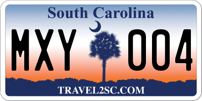 SC license plate MXY004