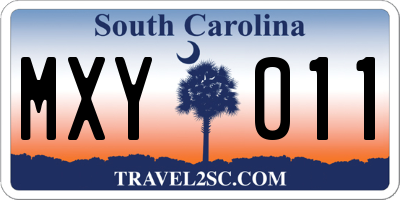 SC license plate MXY011