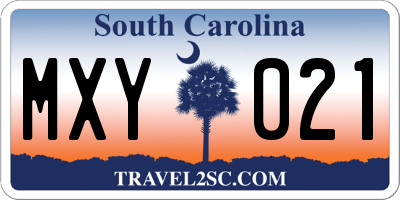 SC license plate MXY021