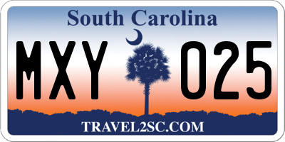SC license plate MXY025