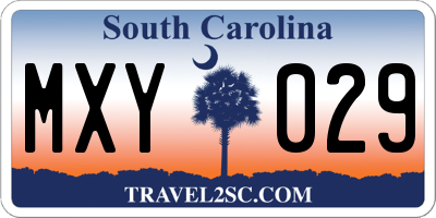 SC license plate MXY029