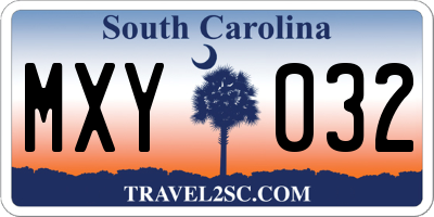 SC license plate MXY032