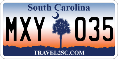 SC license plate MXY035
