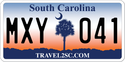 SC license plate MXY041
