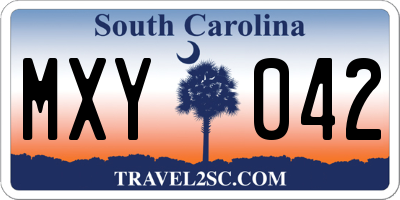 SC license plate MXY042