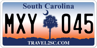 SC license plate MXY045