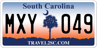 SC license plate MXY049
