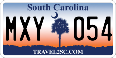 SC license plate MXY054