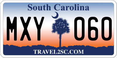 SC license plate MXY060