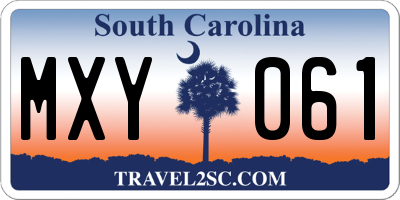 SC license plate MXY061