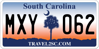 SC license plate MXY062
