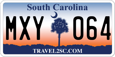 SC license plate MXY064