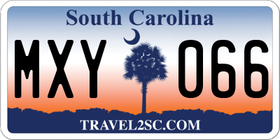 SC license plate MXY066