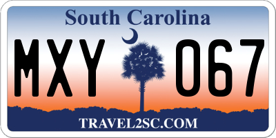 SC license plate MXY067