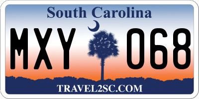 SC license plate MXY068