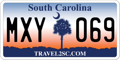 SC license plate MXY069