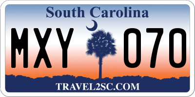 SC license plate MXY070