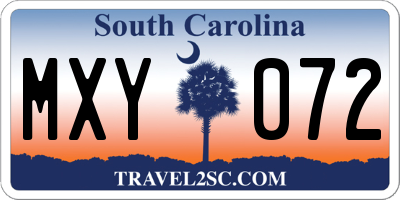 SC license plate MXY072