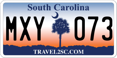 SC license plate MXY073