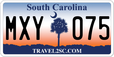 SC license plate MXY075