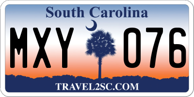 SC license plate MXY076