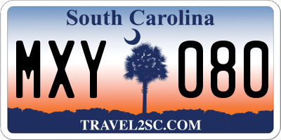 SC license plate MXY080
