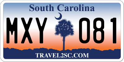 SC license plate MXY081