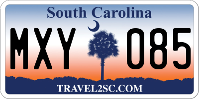 SC license plate MXY085