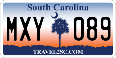 SC license plate MXY089