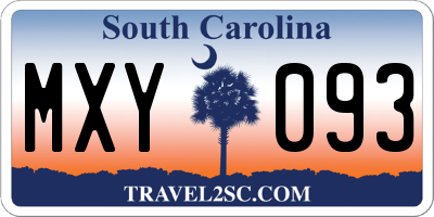SC license plate MXY093
