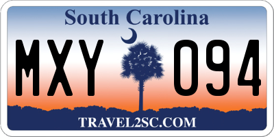 SC license plate MXY094