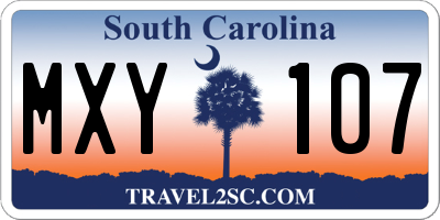 SC license plate MXY107