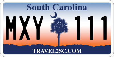SC license plate MXY111