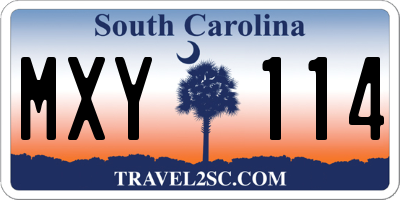 SC license plate MXY114