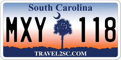 SC license plate MXY118