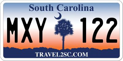 SC license plate MXY122