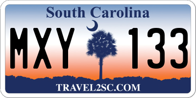 SC license plate MXY133