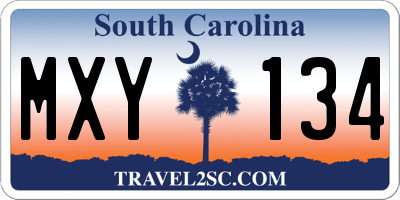 SC license plate MXY134