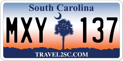SC license plate MXY137