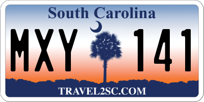 SC license plate MXY141